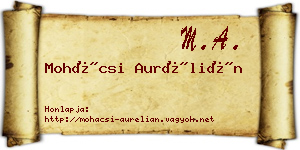 Mohácsi Aurélián névjegykártya